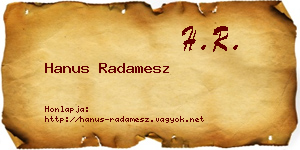 Hanus Radamesz névjegykártya